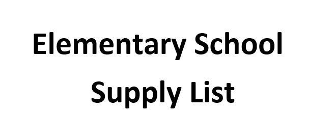 Elementary School Supply List